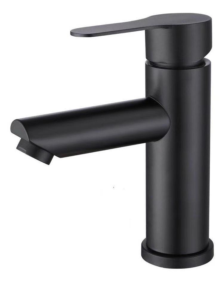 SS MATTE BLACK BASIN FAUCET HOT AND COLD