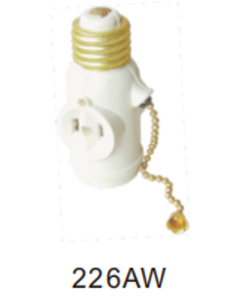 PJ - ELECTRICAL PULL CHAIN SOCKET WHITE