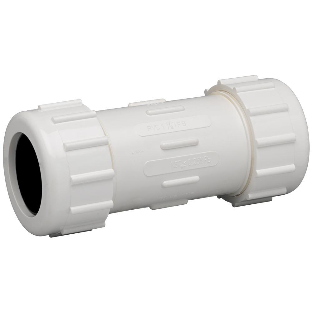 PVC COMPRESSION COUPLING-1/2