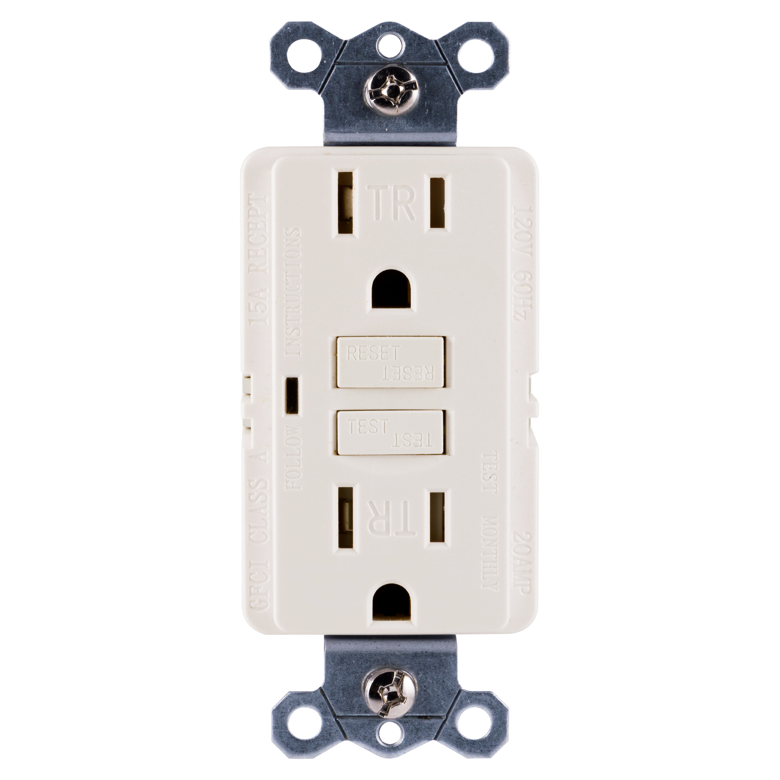 20A 125V 60HZ 
Self-test, 1 Led light
Tamper & Weather resistant GFCI  White BAS-005WR BAS-005WR 50 PCS/CASE